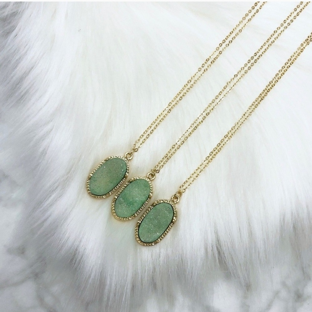 🎉ONLY ONE LEFT🎉Nwt Mint Druzy Quartz Necklaces - Picture 3 of 5